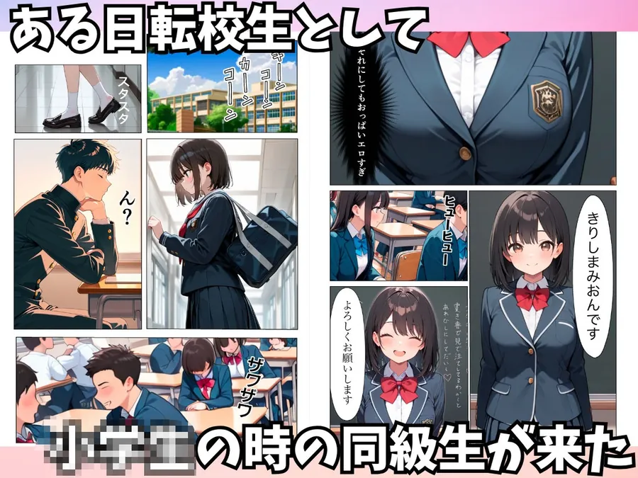 【無料エロ漫画・同人】初恋の同級生が転校してきて中出しセックスさせてくれた話-1枚目