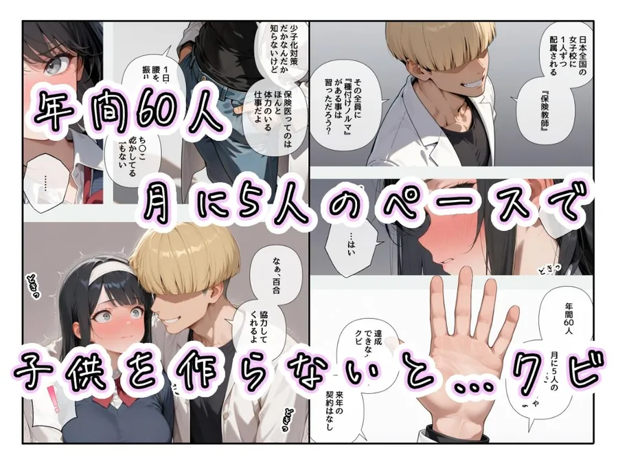 【無料エロ漫画・同人】女子校の保険教師には、種付けノルマがある。【1〜3限目】-2枚目