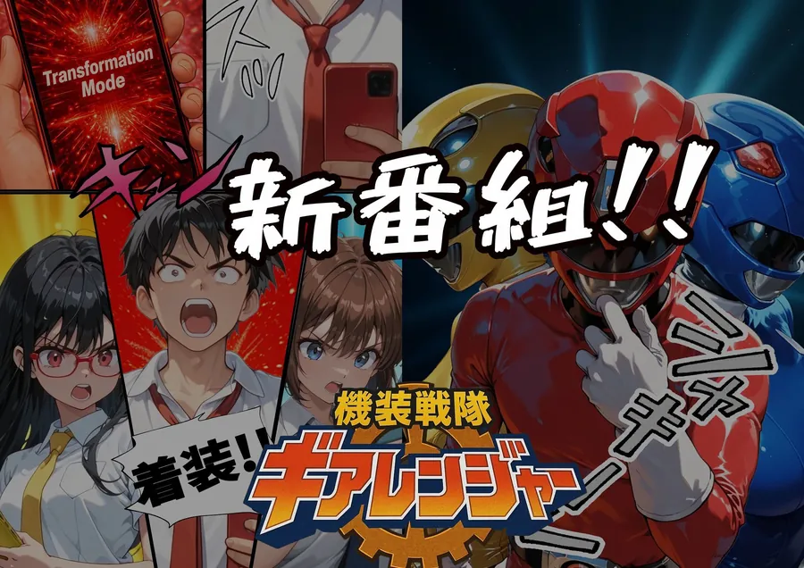 【無料エロ漫画・同人】機装戦隊ギアレンジャー 第一話 戦隊ヒロインドキドキの初H？-1枚目