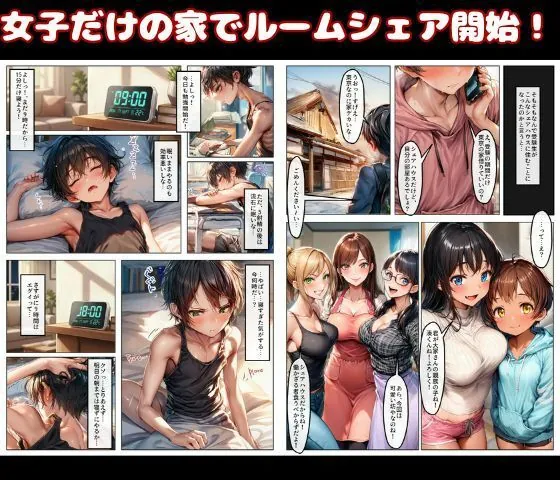 【無料エロ漫画・同人】痴女だらけのシェアハウスで性処理係を任命された！男はボク一人だけ-1枚目